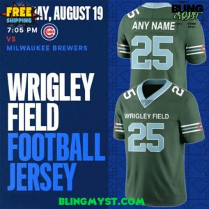 Chicago Cubs Wrigley Field 2025 Football Jersey