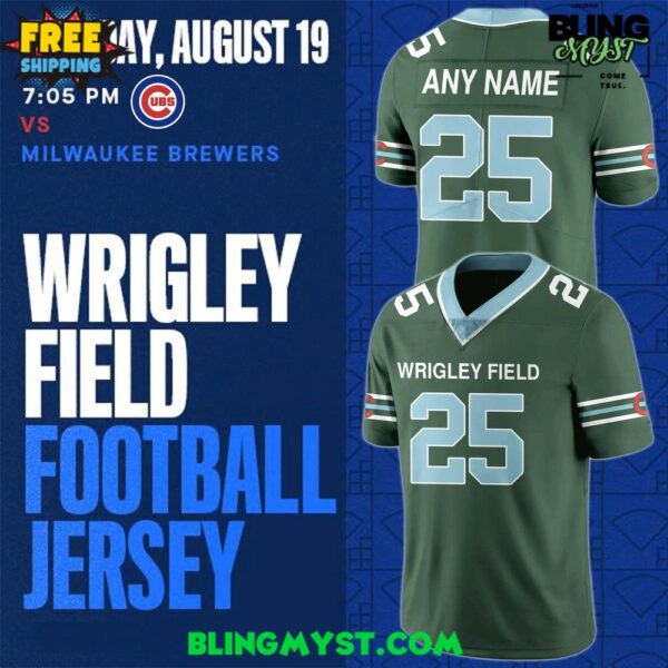 Chicago Cubs Wrigley Field 2025 Football Jersey