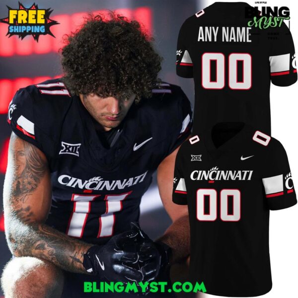 Cincinnati Bearcats New Uniforms 2025 Black Football Jersey