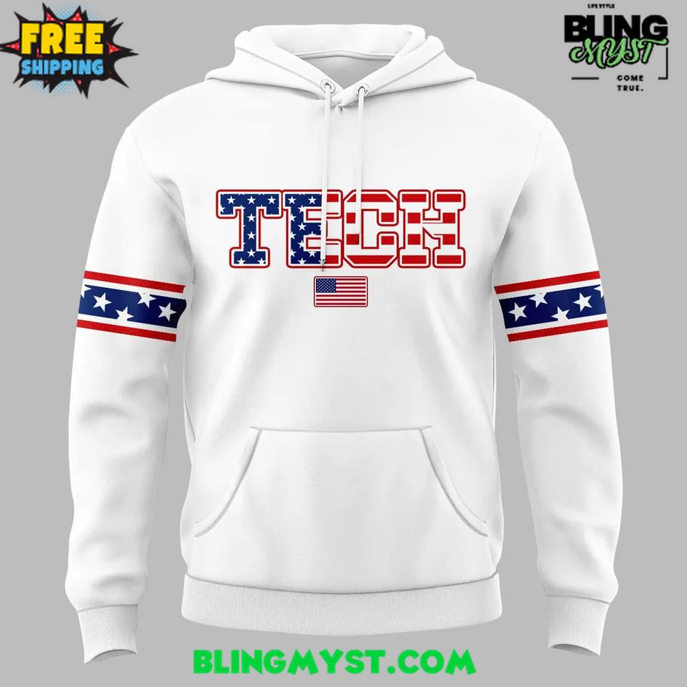 Georgia Tech Yellow Jackets Salute to Service 2025 White Hoodie Georgia Tech Yellow Jackets Salute to Service 2025 White Hoodie