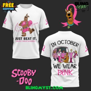 In October We Wear Pink Breast Cancer Awareness Scooby-Doo T-Shirt