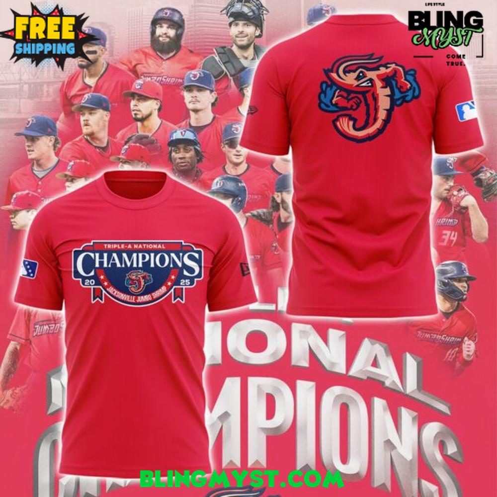 Jacksonville Jumbo Shrimp 2025 Triple-A National Champions T-Shirt Jacksonville Jumbo Shrimp 2025 Triple-A National Champions T-Shirt