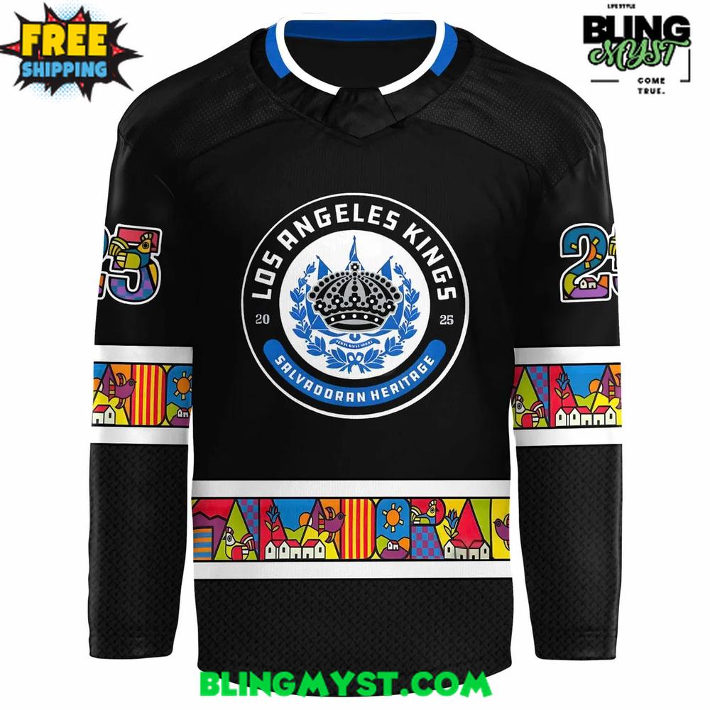 Los Angeles Kings Salvadoran Heritage 2025 Hockey Jersey Los Angeles Kings Salvadoran Heritage 2025 Hockey Jersey
