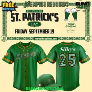 Memphis Redbirds St. Patrick’s Day 2025 Baseball Jersey