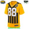 Men's Pittsburgh Steelers Gold Alternate 1933 Throwback Football Jersey 1 Mens Pittsburgh Steelers Gold Alternate 1933 Throwback Football Jersey 2