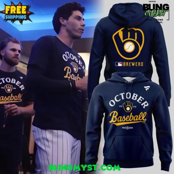 Milwaukee Brewers October Baseball 2025 Postseason Hoodie