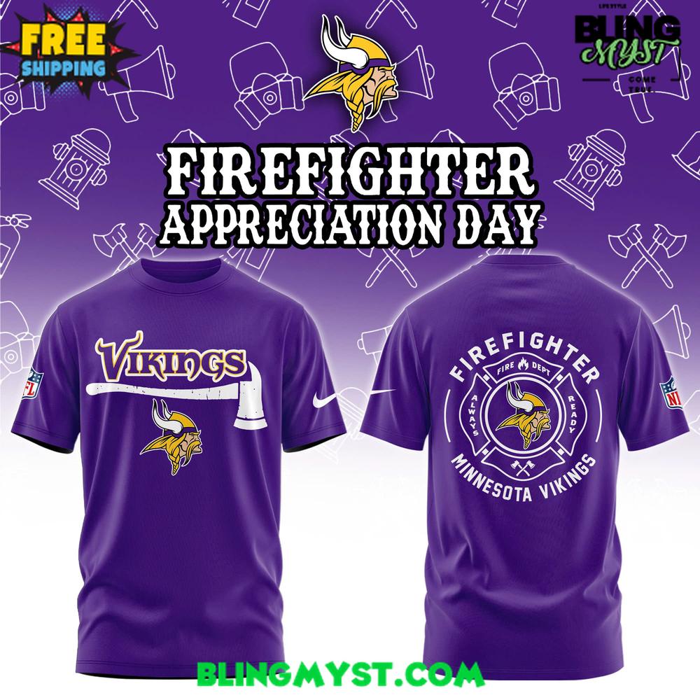 Minnesota Vikings Firefighter Appreciation 2025 T-Shirt Minnesota Vikings Firefighter Appreciation 2025 T-Shirt