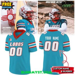New Mexico Lobos Turquoise Uniform 2025 Football Jersey