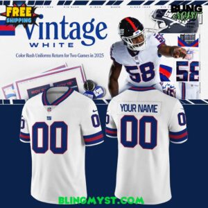 New York Giants 2025 Vintage White Football Jersey
