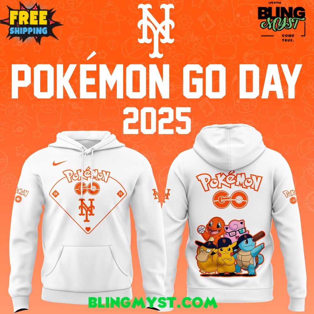 New York Mets Pokémon GO Night 2025 Hoodie New York Mets Pokémon GO Night 2025 Hoodie