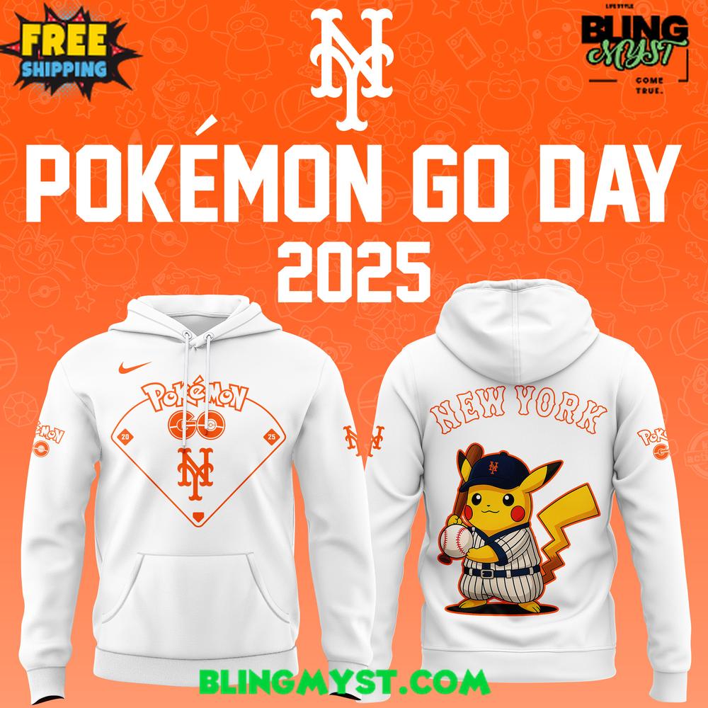 New York Mets Pokémon GO Night 2025 Hoodie New York Mets Pokémon GO Night 2025 Hoodie