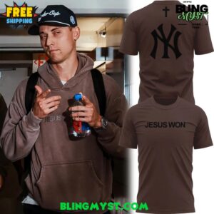 New York Yankees Jesus Won Limited Brown T-Shirt