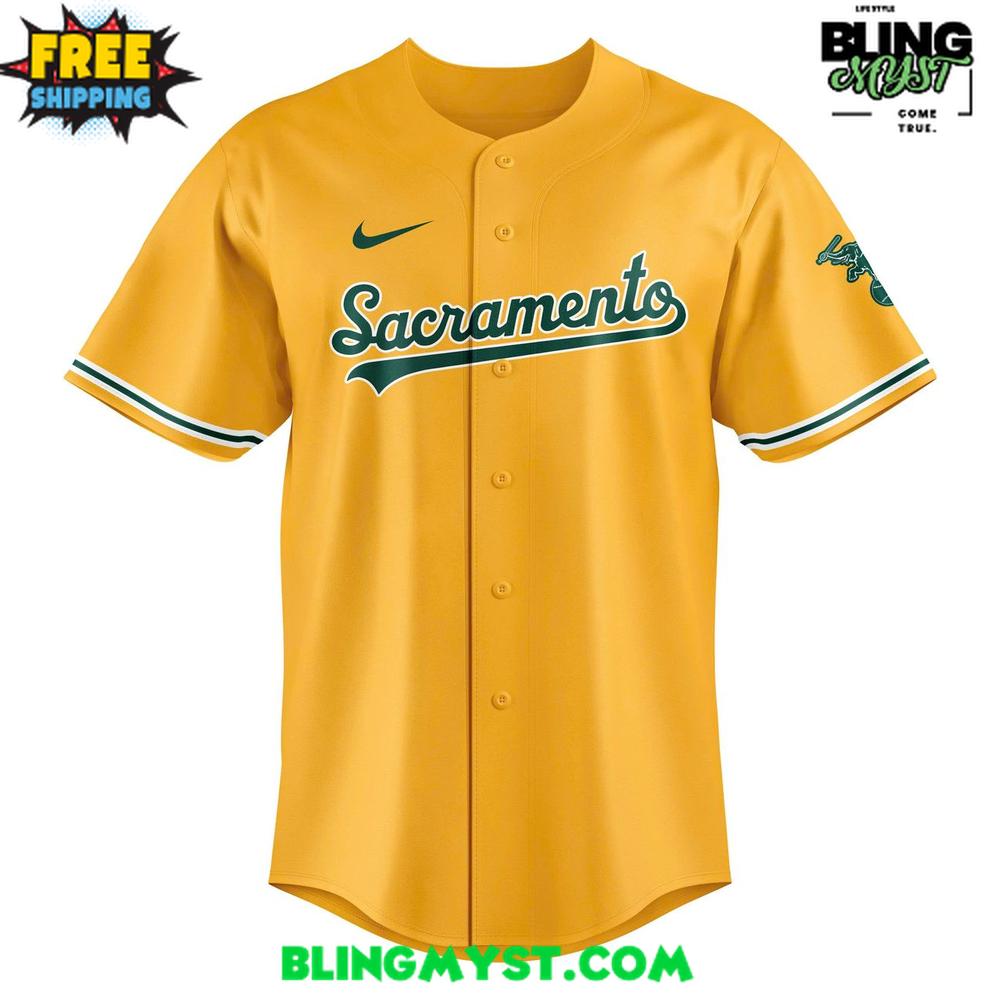Oakland Athletics 2026 Sacramento Gold Baseball Jersey Oakland Athletics 2026 Sacramento Gold Baseball Jersey
