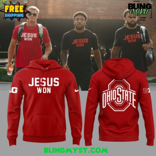Ohio State Football Jesus Won Red Hoodie