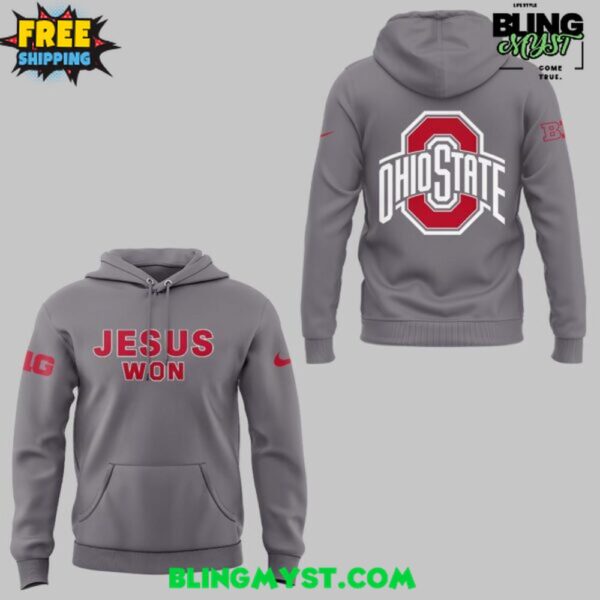 Ohio State Football Jesus Won Special Gray Hoodie
