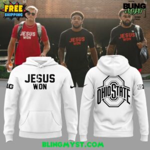 Ohio State Football Jesus Won White Hoodie