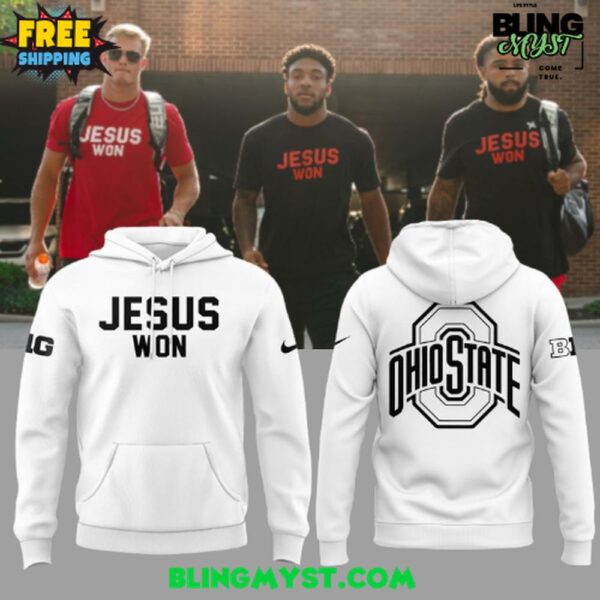 Ohio State Football Jesus Won White Hoodie
