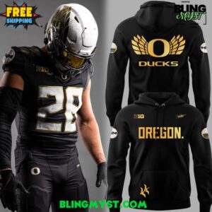 Oregon Ducks Shoe Duck 2025 Gold Hoodie