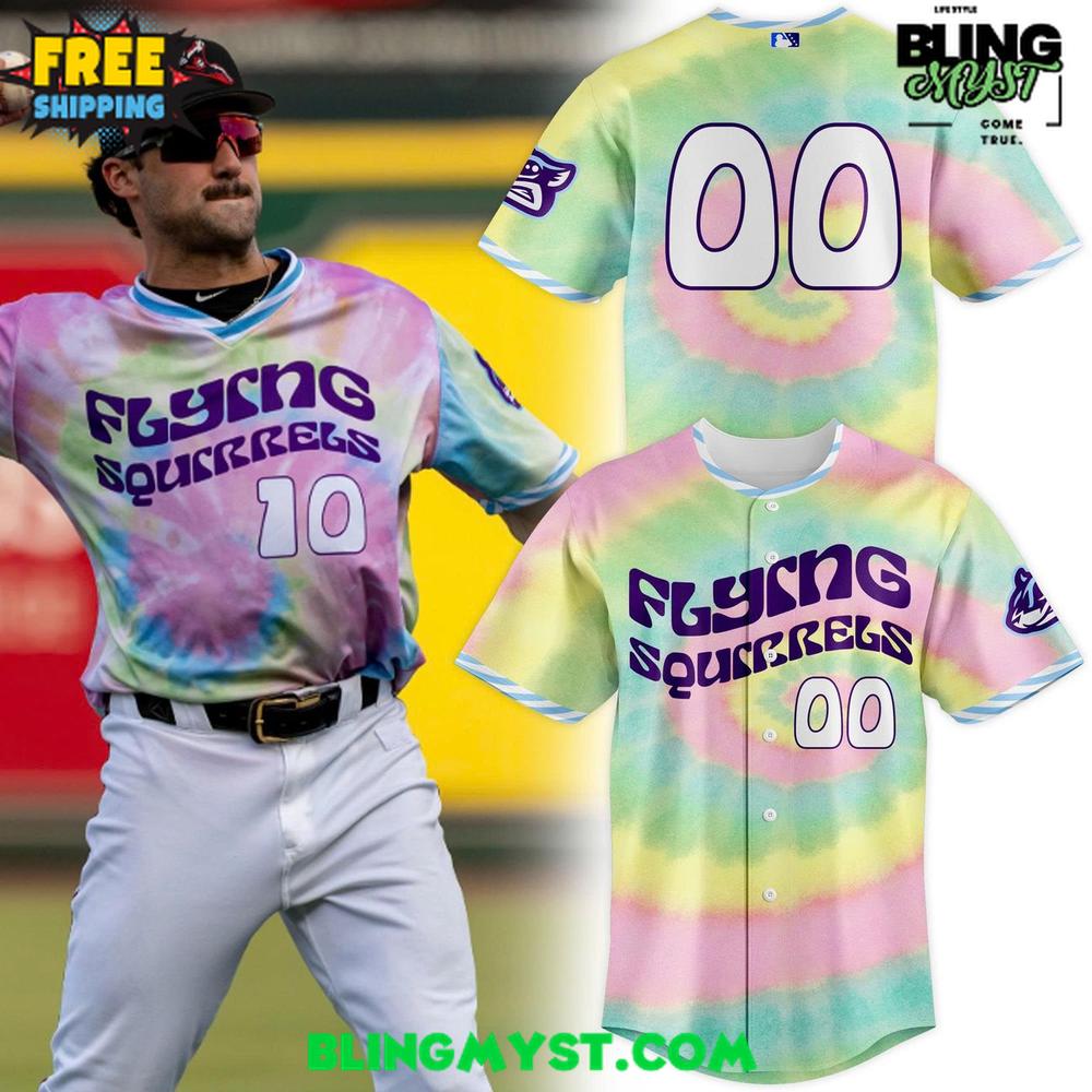 Richmond Flying Squirrels Grateful Dead Night Edition Baseball Jersey Richmond Flying Squirrels Grateful Dead Night Edition Baseball Jersey