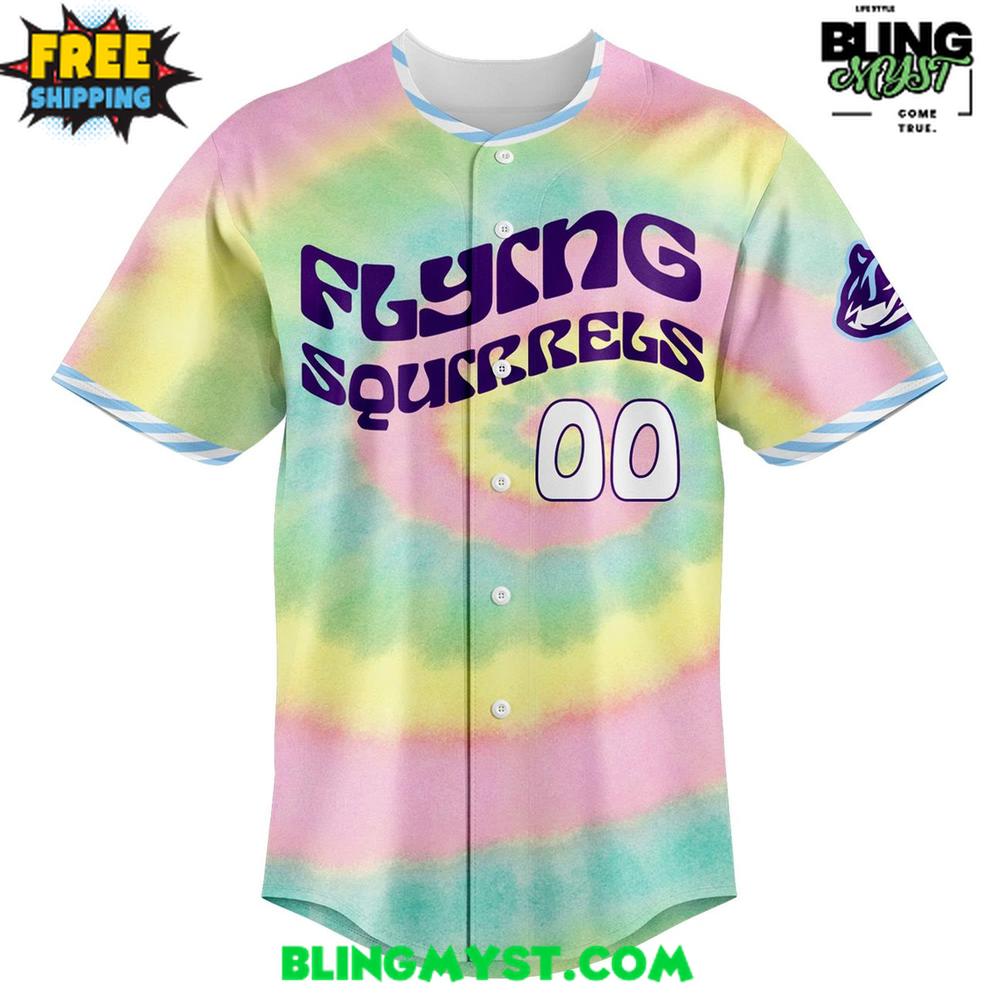 Richmond Flying Squirrels Grateful Dead Night Edition Baseball Jersey Richmond Flying Squirrels Grateful Dead Night Edition Baseball Jersey