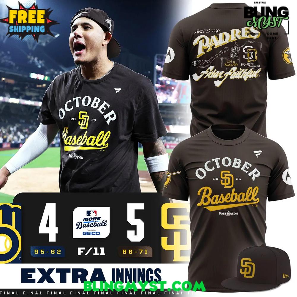 San Diego Padres October Baseball 2025 MLB Postseason T-Shirt San Diego Padres October Baseball 2025 MLB Postseason T-Shirt