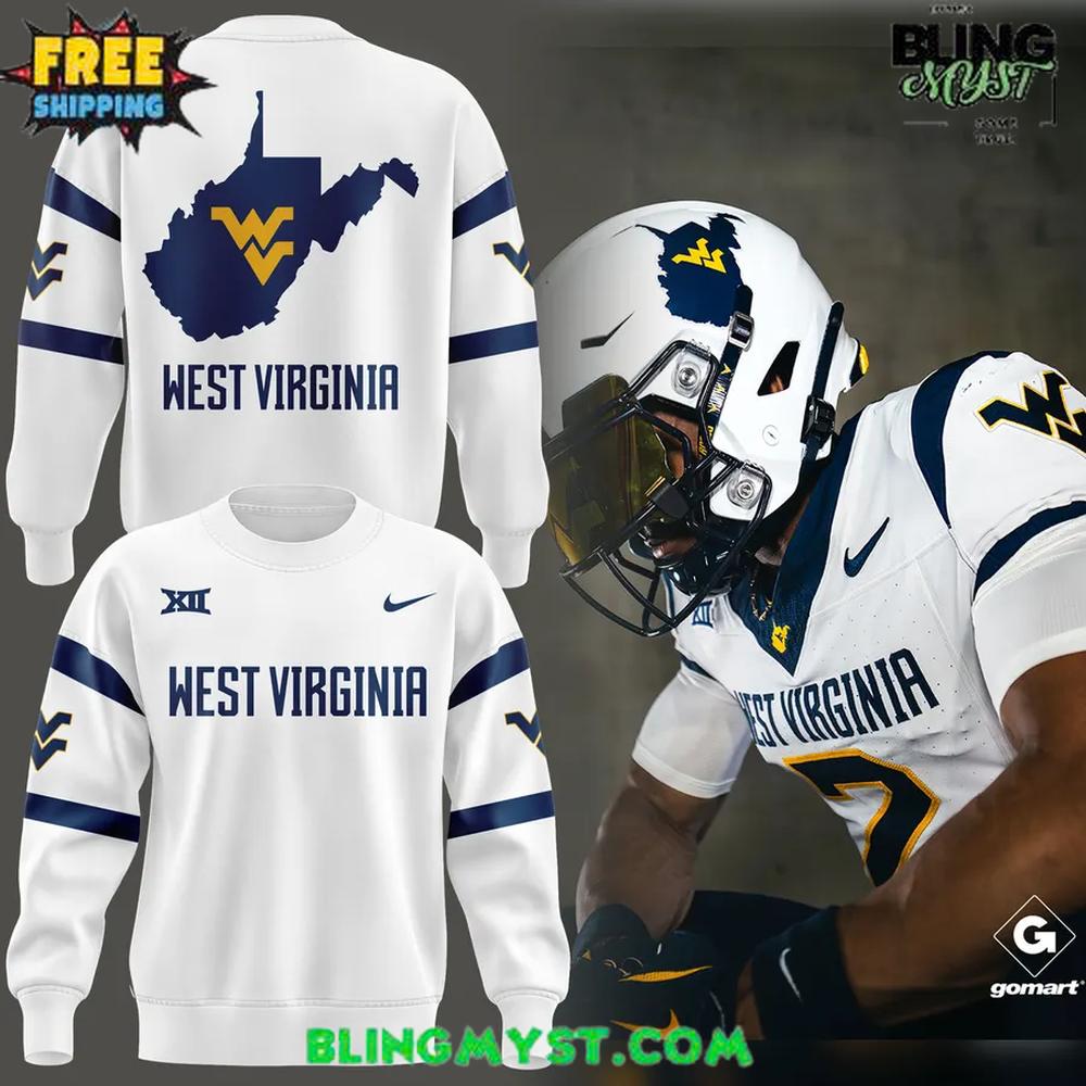 Special West Virginia Football White Sweatshirt 2025 Special West Virginia Football White Sweatshirt 2025