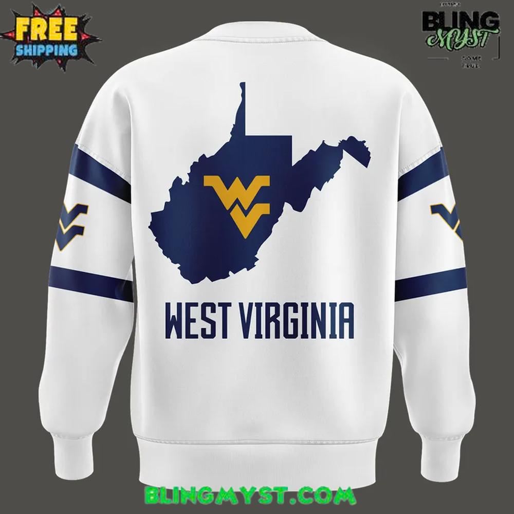 Special West Virginia Football White Sweatshirt 2025 Special West Virginia Football White Sweatshirt 2025