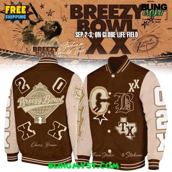 Texas Rangers x Chris Brown x Breezy Bowl XX Limited Baseball Jacket