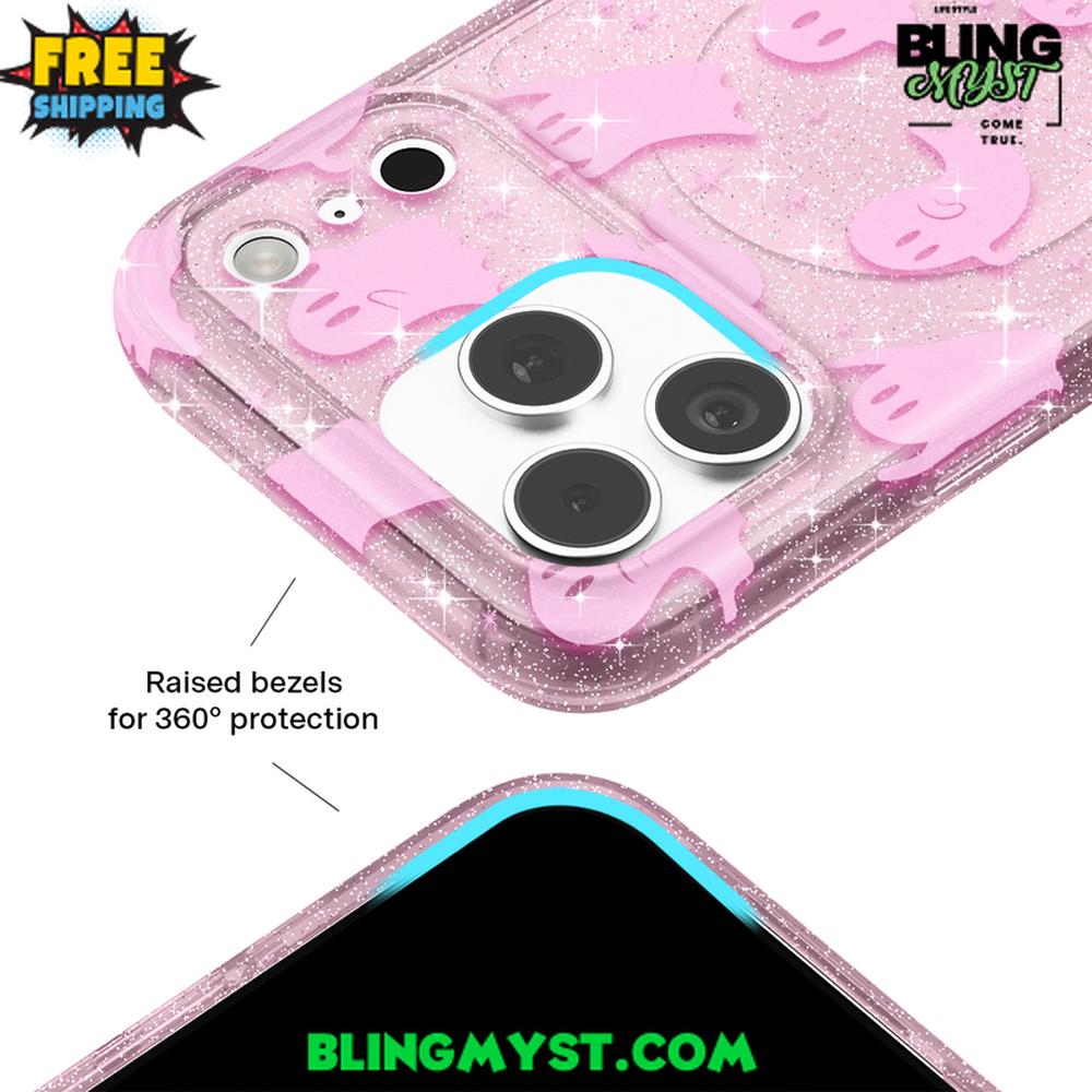 Velvet Caviar Ghosted Pink Glitter Halloween iPhone Case Velvet Caviar Ghosted Pink Glitter Halloween iPhone Case