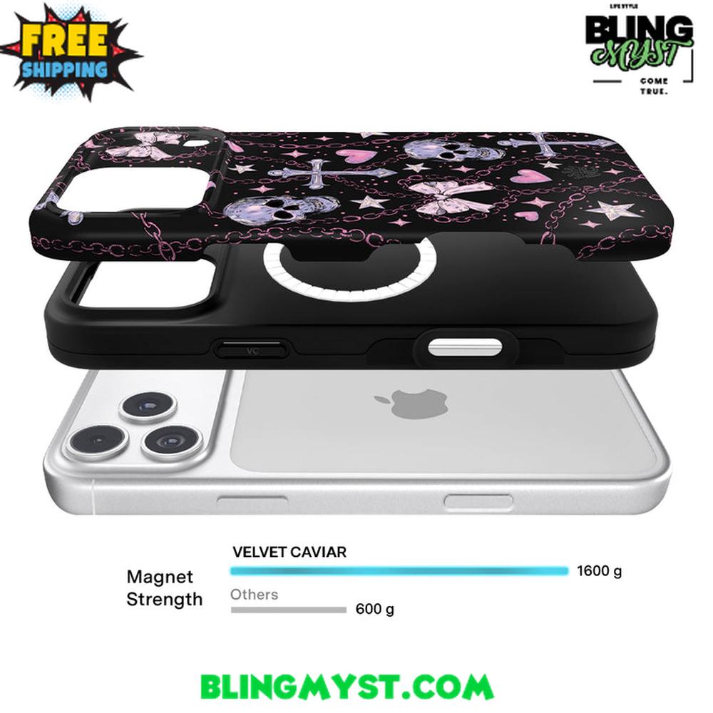 Velvet Caviar Pretty Punk Skulls iPhone Case Velvet Caviar Pretty Punk Skulls iPhone Case