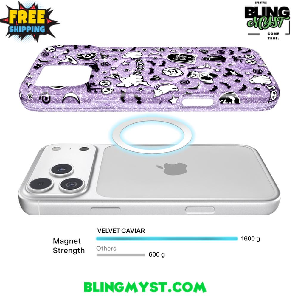 Velvet Caviar Witchy Lilac Glitter Halloween iPhone Case Velvet Caviar Witchy Lilac Glitter Halloween iPhone Case