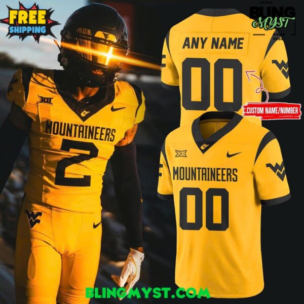 West Virginia Mountaineers Golden Black Limited Edition Football Jersey