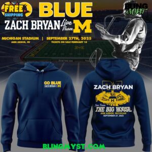 Zach Bryan Go Blue Live From Michigan Stadium Edition Hoodie