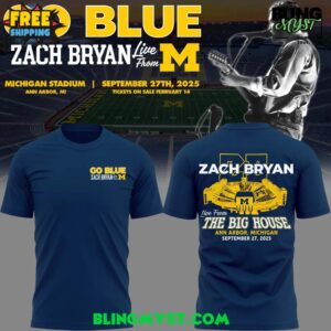 Zach Bryan Go Blue Live From Michigan Stadium Edition T-Shirt