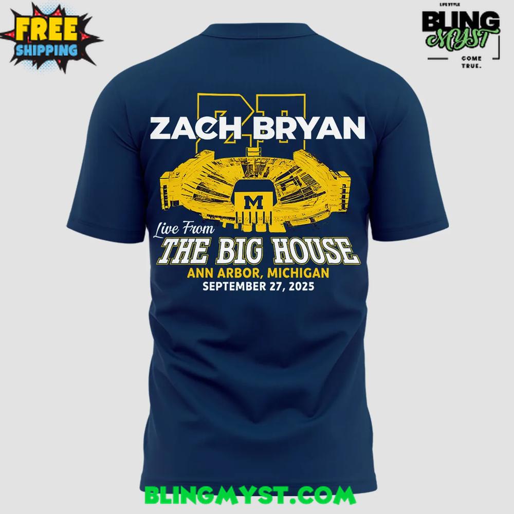 Zach Bryan Go Blue Live From Michigan Stadium Edition T-Shirt Zach Bryan Go Blue Live From Michigan Stadium Edition T-Shirt