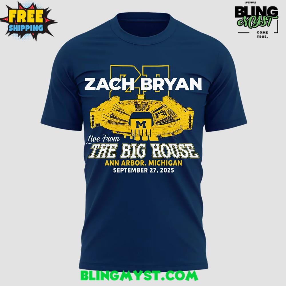 Zach Bryan Go Blue Live From Michigan Stadium Edition T-Shirt Zach Bryan Go Blue Live From Michigan Stadium Edition T-Shirt