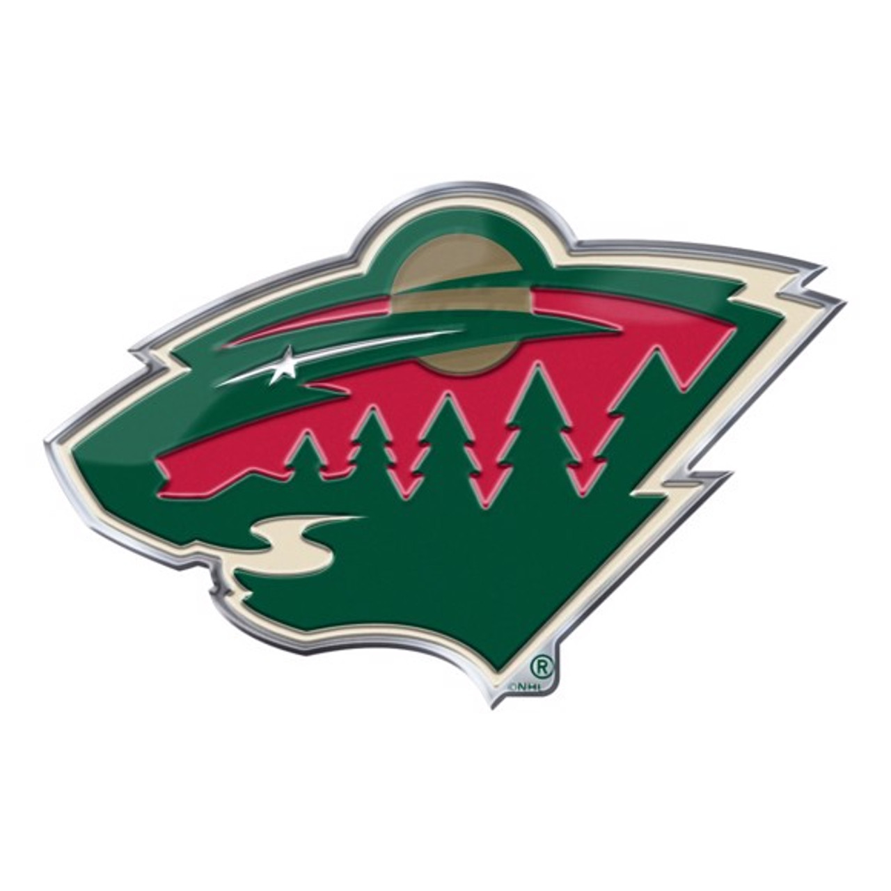minnesota wild aluminum embossed hockey logo emblem 22 08925