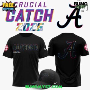 Alabama Crimson Tide Football 2025 Crucial Catch T-Shirt