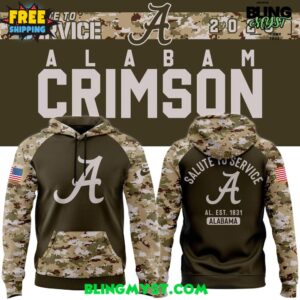 Alabama Crimson Tide Salute To Service 2025 Hoodie