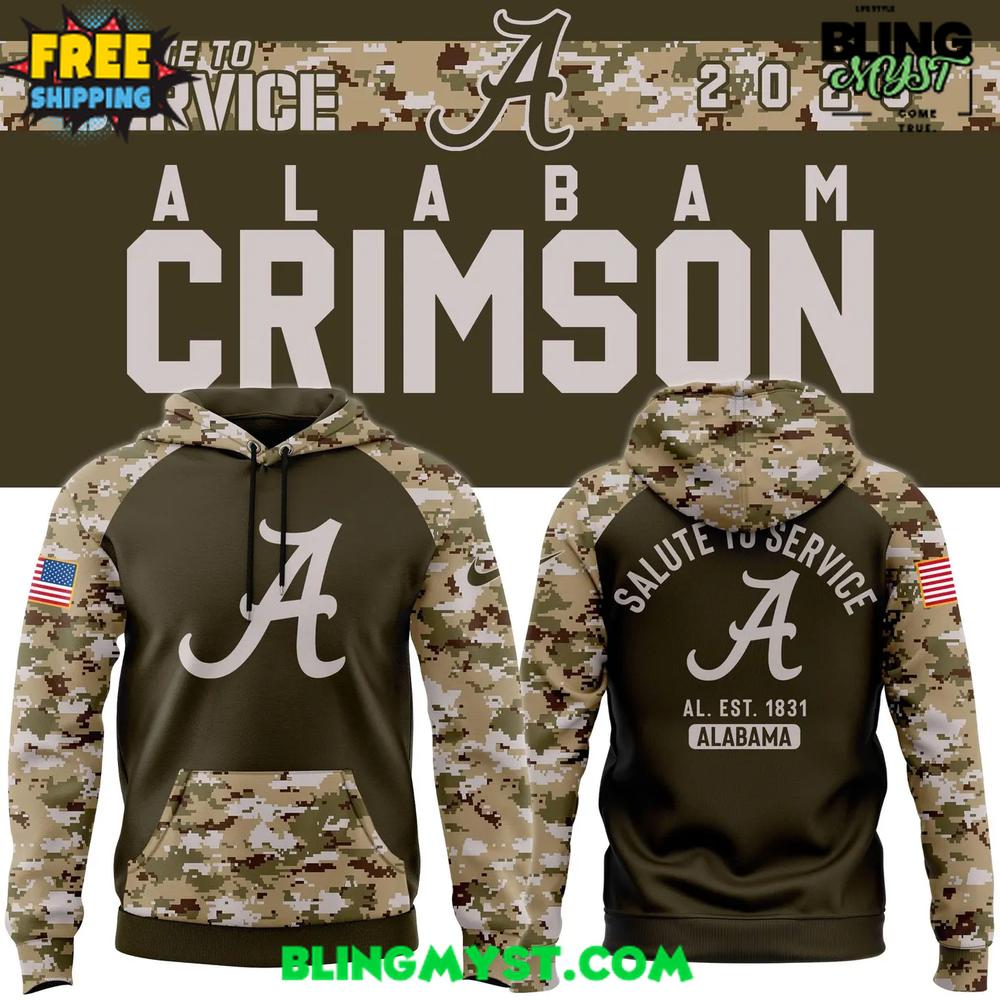 Alabama Crimson Tide Salute To Service 2025 Hoodie Alabama Crimson Tide Salute To Service 2025 Hoodie