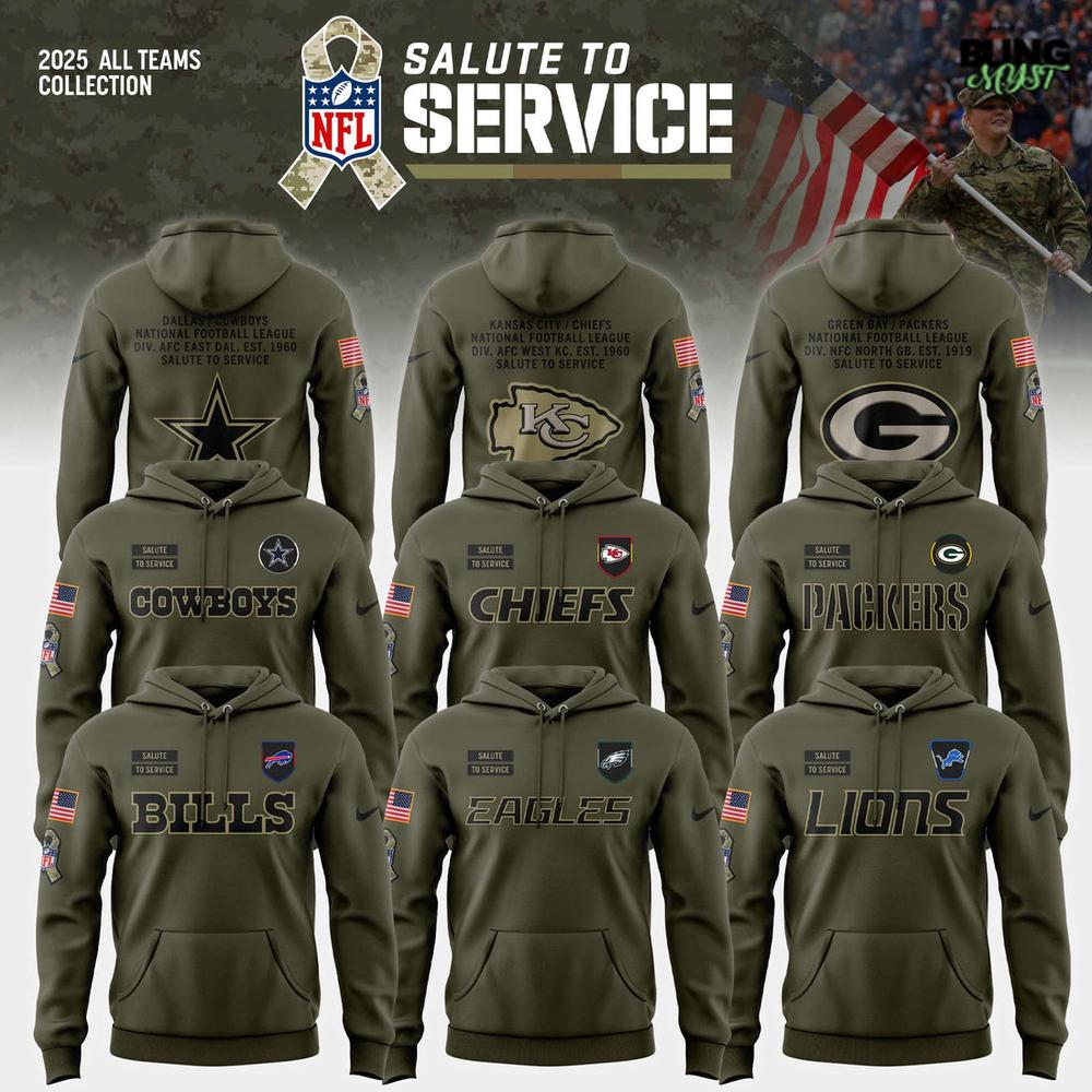 All Team NFL 2025 Salute to Service Limited Hoodie All Team NFL 2025 Salute to Service Limited Hoodie