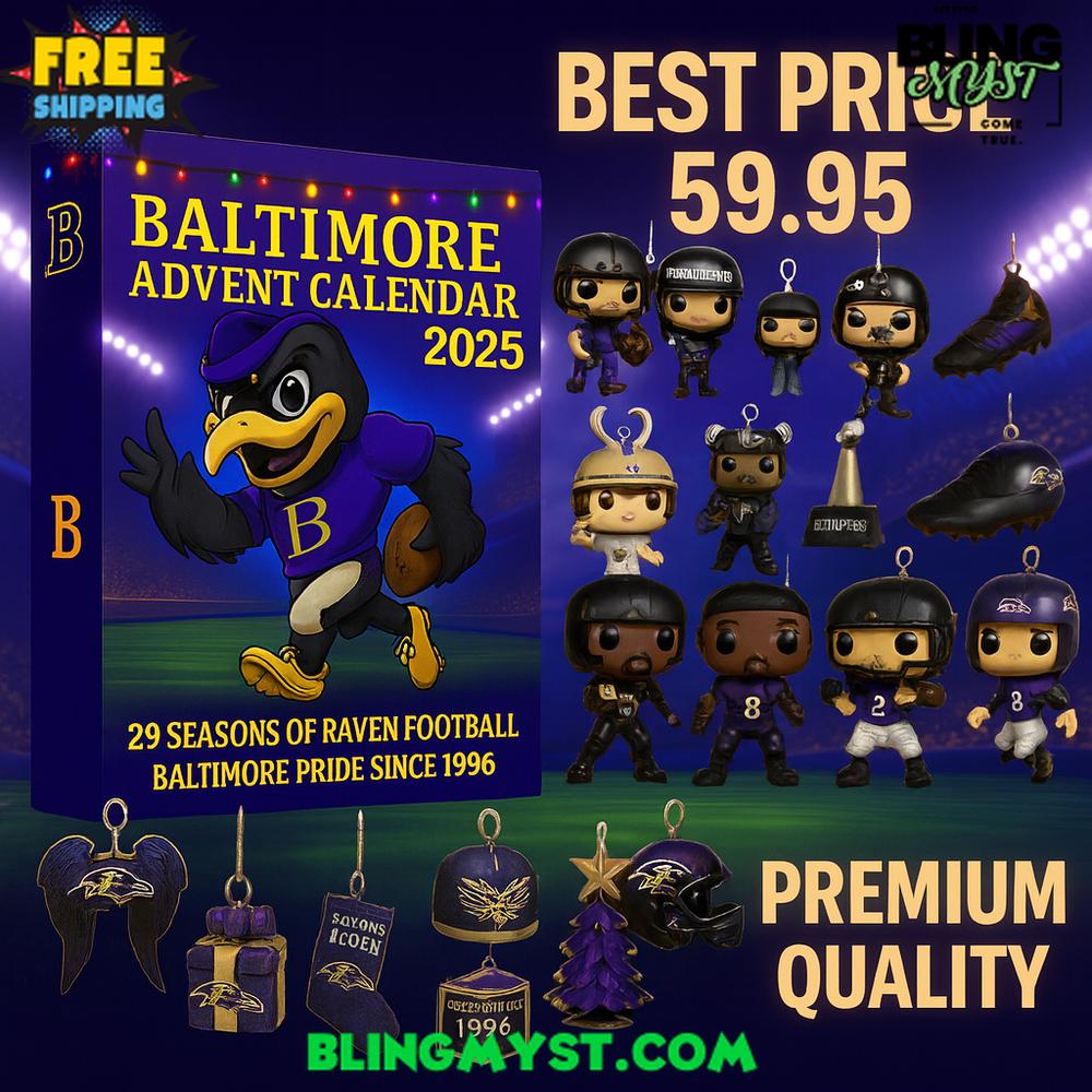 Baltimore Ravens 29TH ANNIVERSARY Christmas Limited Edition Advent Calendar 2025 Baltimore Ravens 29TH ANNIVERSARY Christmas Limited Edition Advent Calendar 2025