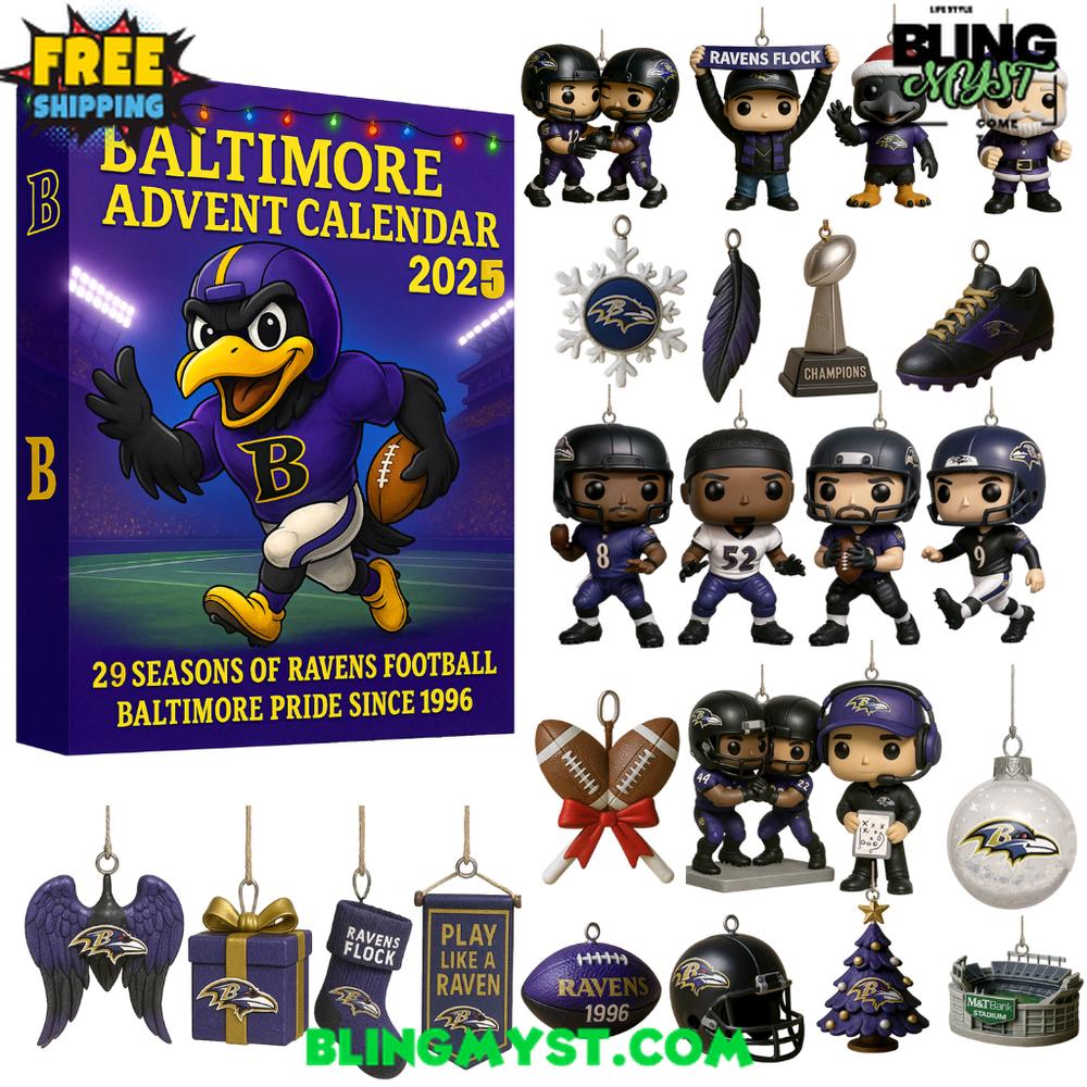 Baltimore Ravens 29TH ANNIVERSARY Christmas Limited Edition Advent Calendar 2025 Baltimore Ravens 29TH ANNIVERSARY Christmas Limited Edition Advent Calendar 2025