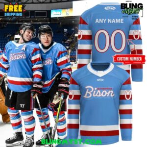 Bloomington Bison Blue Sweaters 2025 Hockey Jersey