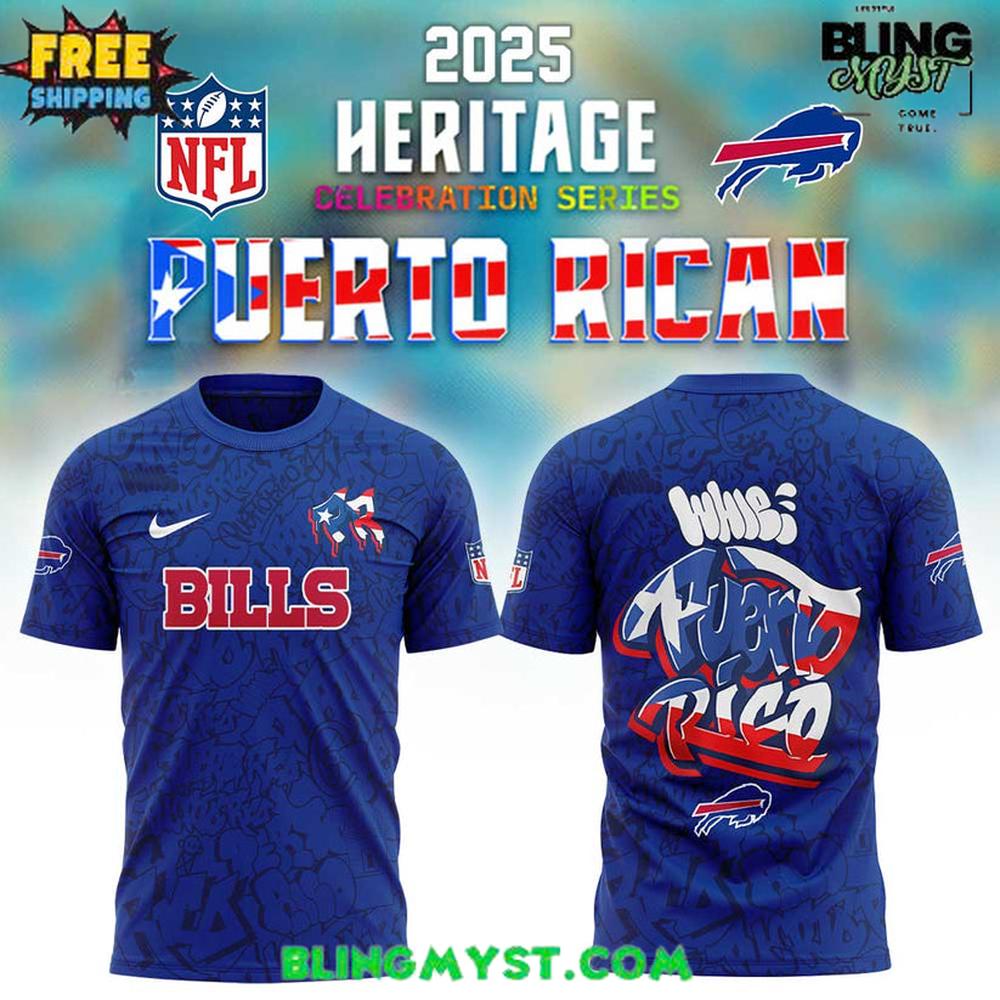 Buffalo Bills Puerto Rico Heritage Night Special T-Shirt Buffalo Bills Puerto Rico Heritage Night Special T-Shirt