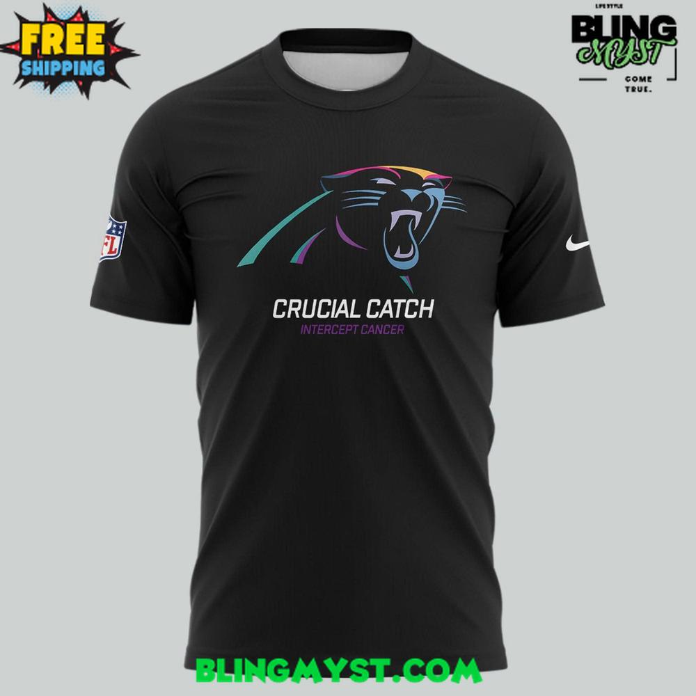 Carolina Panthers Crucial Catch Intercept Cancer 2025 T-Shirt Carolina Panthers Crucial Catch Intercept Cancer 2025 T-Shirt