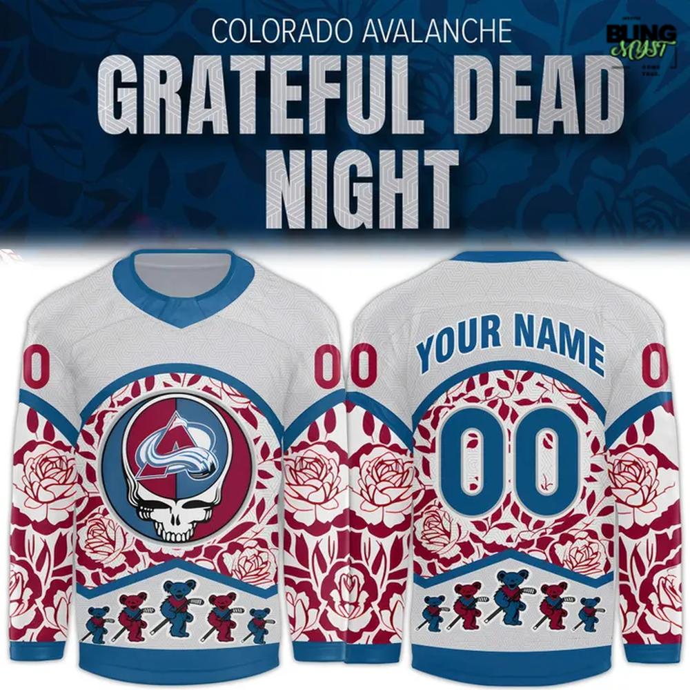 Colorado Avalanche 2025 Grateful Dead Night Hockey Jersey Colorado Avalanche 2025 Grateful Dead Night Hockey Jersey