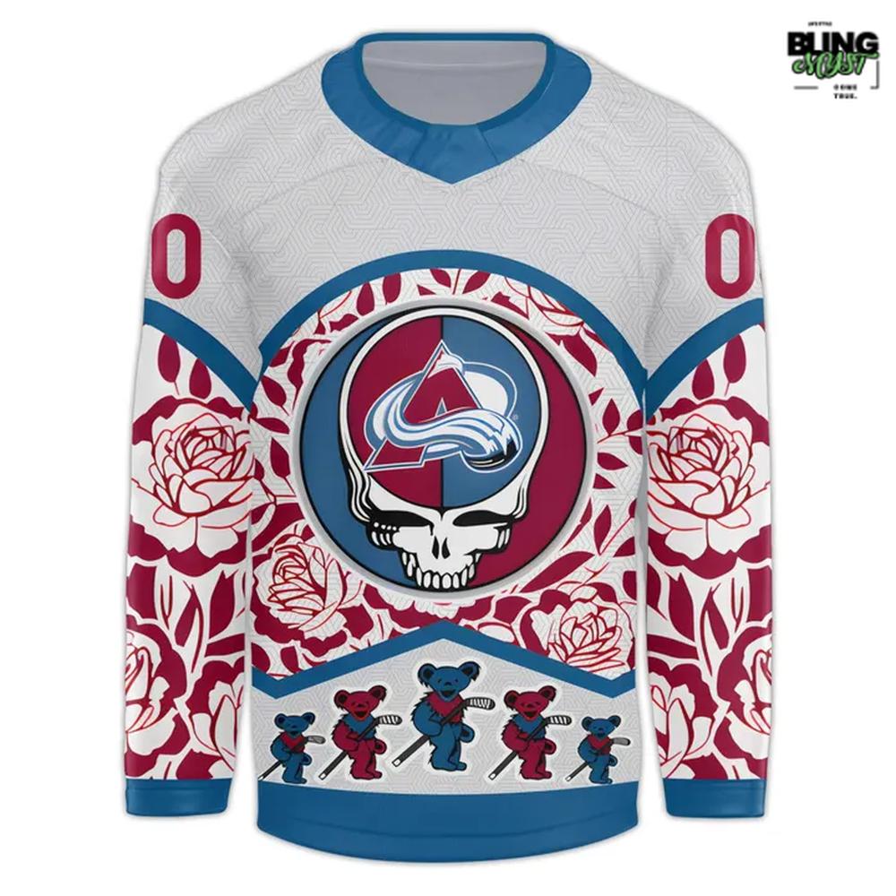 Colorado Avalanche 2025 Grateful Dead Night Hockey Jersey Colorado Avalanche 2025 Grateful Dead Night Hockey Jersey