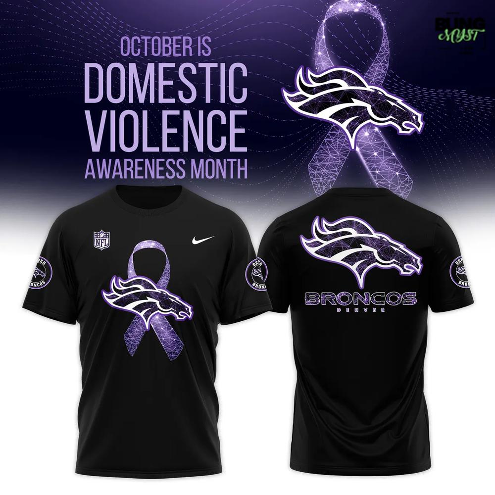 Denver Broncos Domestic Violence Awareness Month 2025 T-Shirt Denver Broncos Domestic Violence Awareness Month 2025 T-Shirt