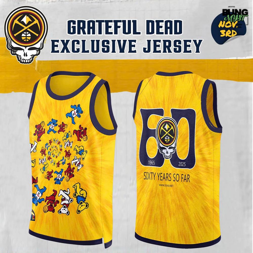 Denver Nuggets x Grateful Dead 60th Anniversary Limited Basketball Jersey Denver Nuggets x Grateful Dead 60th Anniversary Limited Basketball Jersey